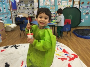 Zak enjoying dragon painting!