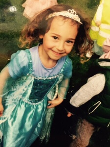 Pippa wearing her finest Frozen attire