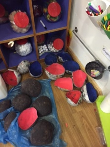 Drying out time - Our colourful African pots