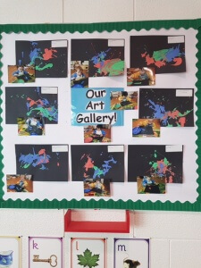 The Babies' and Toddlers' latest work on display. 