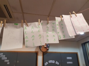 Practising writing letters